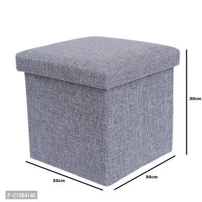 SVK DREAM Cube Shape Sitting Stool with Storage Box Living Foldable Storage Bins Multipurpose Clothes, Books and Toys Organizer with Cushion Seat Lid 30 X 30 X 30 cm-thumb3