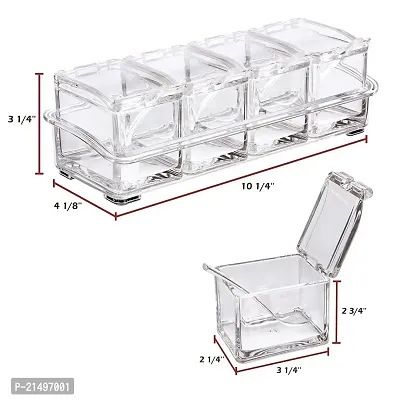 Cozer Crystal Seasoning Rack Spice Pots,4 Box With Spoons-thumb3