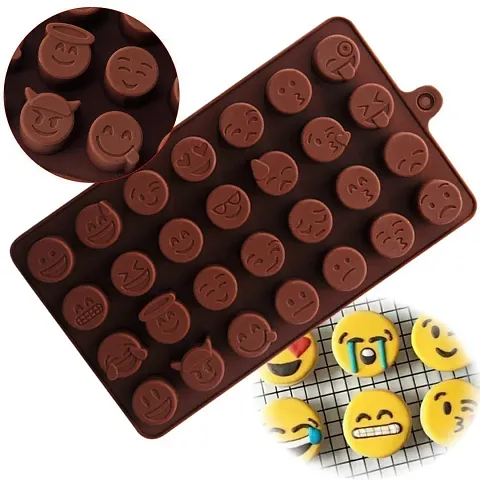 SVK Dream 28 Cavity Smiley Faces Brown Chocolate Mould, Ice Mould, Chocolate Decorating Mould