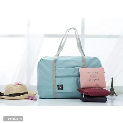 SVK Dream Travel Foldable Nylon Duffle Tote Bag Portable Waterproof Handbag Folding Sport Weekend Shopping Luggage Bag Gym Sports Bag for Women Girl 32 L (Green)-thumb5