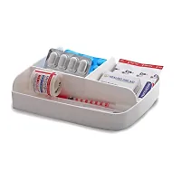 SVK Dream Plastic Rectangular Medicine Box, Medical Box, First aid Box, Multi Purpose Box, Multi Utility Storage with Handle (White, Standard )-thumb3