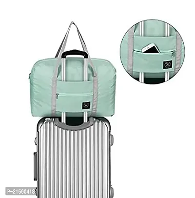 SVK Dream Travel Foldable Nylon Duffle Tote Bag Portable Waterproof Handbag Folding Sport Weekend Shopping Luggage Bag Gym Sports Bag for Women Girl 32 L (Green)-thumb4