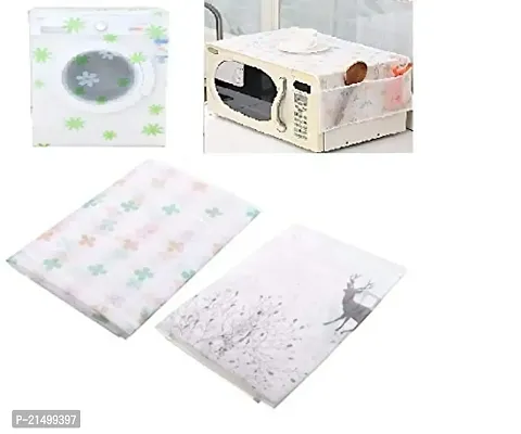 SVK Dream Washing Machine Cover Suitable for Front Load Washing Machines Coer 1pc +Dustproof Cloth Cover Microwave Oven Set 1 Pc (Assorted Colour and Design)