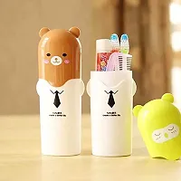SVK Dream Portable Cartoon Animal Toothbrush Holder Box Plastic Tooth Mug Toothpaste Case Cup Travel Camping Multi Colour 1pc-thumb3
