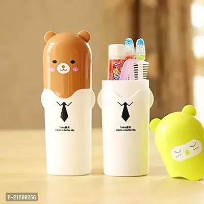 SVK Dream Portable Cartoon Animal Toothbrush Holder Box Plastic Tooth Mug Toothpaste Case Cup Travel Camping Multi Colour 1pc-thumb4