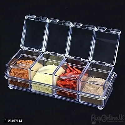 Dreamworld Acrylic Seasoning Box Case Condiment Bottles Set Salt Spice Rack/Jar Storage Box Container Kitchen Tool-thumb3