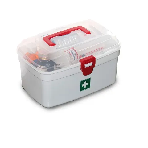 SVK Dream Plastic Rectangular Medicine Box, Medical Box, First aid Box, Multi Purpose Box, Multi Utility Storage with Handle (White, Standard )