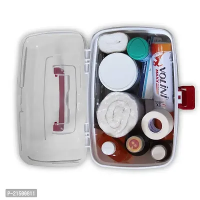 SVK Dream Plastic Rectangular Medicine Box, Medical Box, First aid Box, Multi Purpose Box, Multi Utility Storage with Handle (White, Standard )-thumb2