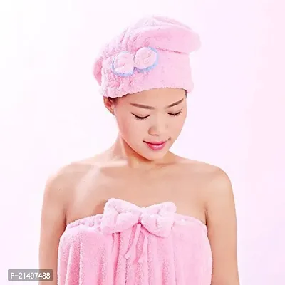 SVK DREAM Women's Magic Quick Dry Bath Makeup Cosmetics Bathing Drying Towel Head Wrap (Random Colour)-thumb4