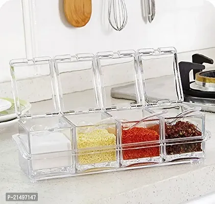 jk Transparet Acrylic Seasoning Box Case Condiment Bottles Set Salt Spice Rack/Jar Storage Box Container Kitchen Tool-thumb4