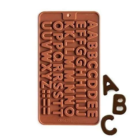 SVK Dream A to Z Silicone Alphabets Shape Tray for Cavities ABCD for Cake,Chocolate Butter Decoration Jelly(Brown) hocolate Butter Decoration Jelly Cake Baking MoldCake Baking Mold(Brown)