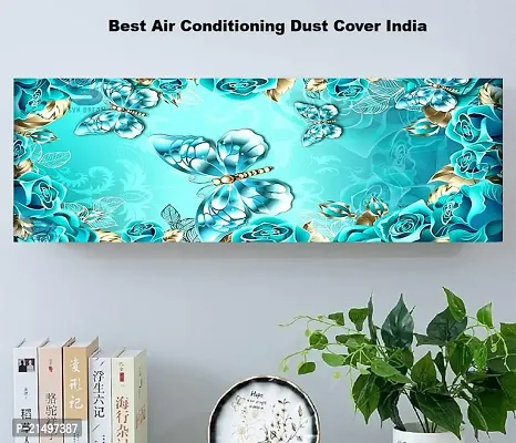 4square Printed Color Air Conditioning Dust Cover Waterproof Folding AC Covers for Split for 1.5 ton Indoor Unit (Size:38 x 12 x 9 inch) (Butterfly)-thumb0