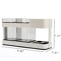 4square 2 Cups Toothbrush, Toothpaste Stand Holder, Kitchen  Bathroom Storage Organizer-thumb1