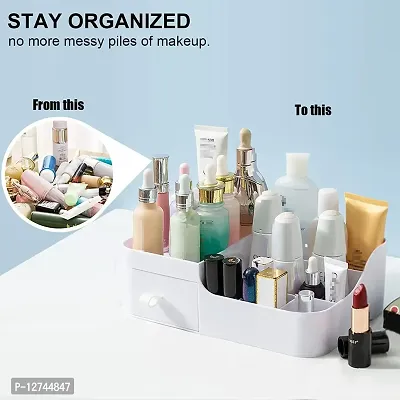 HOLLIO Vanity Organizer for Makeup Cosmetic Small Makeup Organizer with Drawers Skincare organizer Bathroom Organizer for Lipsticks Jewelry Nail Care Skincare, Eyeshadows-thumb3