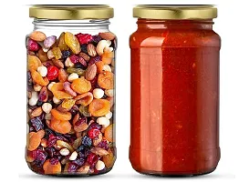 HOLLIO Kitchen Glass Jar And Container With Gold Lid Kitchen Dried Masala Storage Jar, Honey Jar Kitchen, Home, Office, Hotel, Dhaba  Restaurant for Storage  Container (1000ml ) (6)-thumb1