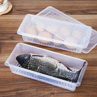 HOLLIO 1500ML Food Storage Container Fridge Storage Box Fridge Organizer Case With Removable Drain Plate Stackable Freezer Storage Containers Keep Fresh For Storing Fish, Meat, Vegetables (3)-thumb1