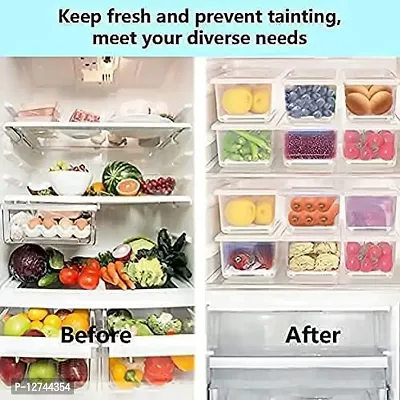 HOLLIO 1500ML Food Storage Container Fridge Storage Box Fridge Organizer Case With Removable Drain Plate Stackable Freezer Storage Containers Keep Fresh For Storing Fish, Meat, Vegetables (3)-thumb5