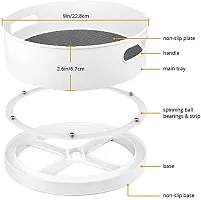 HOLLIO 360? Rotating Kitchen Organizer Tray Rack Multi-Purpose Rotating Tray/Kitchen Organizer/Cosmetics Organizer Kitchen Storage Revolving Tray, Rotating Tray Lazy Susan (Off-White) (Big)-thumb1