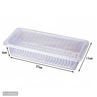 HOLLIO 1500ML Food Storage Container Fridge Storage Box Fridge Organizer Case With Removable Drain Plate Stackable Freezer Storage Containers Keep Fresh For Storing Fish, Meat, Vegetables (3)-thumb3