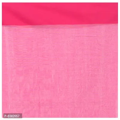 Bengal Cotton Tant Women`s Traditional Bengal Handloom Tant Pure Cotton Saree Pompom Desigined With Blouse Piece(Sky Blue Pink)-thumb5