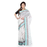 dB DESH BIDESH Women Bengal Tant Traditional Handloom Pure Cotton Saree Noyonchuri Design Without Blouse Piece (Brown Firoza)-thumb1