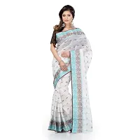 dB DESH BIDESH Women Bengal Tant Traditional Handloom Pure Cotton Saree Noyonchuri Design Without Blouse Piece (Brown Firoza)-thumb2