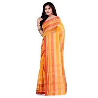 dB DESH BIDESH Women`s Traditional Bengal Tant Pure Handloom Cotton Saree Temple Buti Woven Design Without Blouse Piece (Yellow)-thumb2