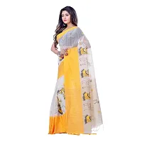 dB DESH BIDESH Women's Tant Cotton Sakuntala Saree Of Bengal With Blouse-thumb1