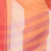 Bengal Cotton Women`s Traditional Pure Handloom Cotton Tant Kantha Stitch Saree Without Blouse Piece (Orange red)-thumb3