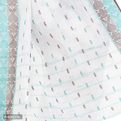 dB DESH BIDESH Women Bengal Tant Traditional Handloom Pure Cotton Saree Noyonchuri Design Without Blouse Piece (Brown Firoza)-thumb5