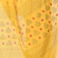 Bengal Cotton Women`s Bengal Tant Abhra Fabric Design Pure Cotton Handloom Saree With Blouse Piece (Yellow)-thumb3