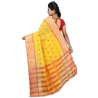 dB DESH BIDESH Women's Tant Cotton Handloom Saree (DBSARE130419WOBSRWN1, Yellow and Red)-thumb3