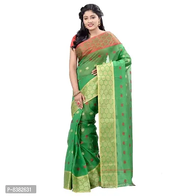 dB DESH BIDESH - Women - Pure Cotton - Traditional Bengal Handloom Tant -"Ganga Jamuna" Design - Saree