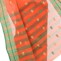 dB DESH BIDESH Women`s Bengal Tant Potrobinnas Pure Handloom Cotton Saree Without Blouse Piece (Orange)-thumb4