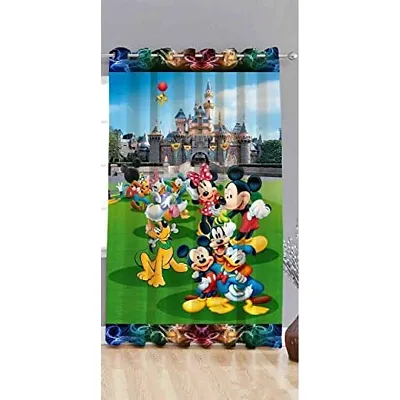 Home Solution Curtain for Living Room, Door Curtain 9 feet, Curtain for Door 9 feet Set of 2 (Mickey-Multi)