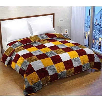 Home Solution AC Comforter Double Bed, Comforter for Winter, Comforter for AC Room Double Bed (230 x 250 cm) (Checkered-Multi)