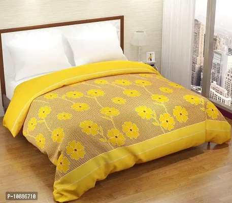 Home Solution AC Comforter Double Bed, Comforter for Winter, Comforter for AC Room Double Bed (230 x 250 cm) (Flower-Yellow)-thumb0