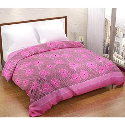 Home Solution AC Comforter Double Bed, Comforter for Winter, Comforter for AC Room Double Bed (230 x 250 cm) (Flower-Pink)