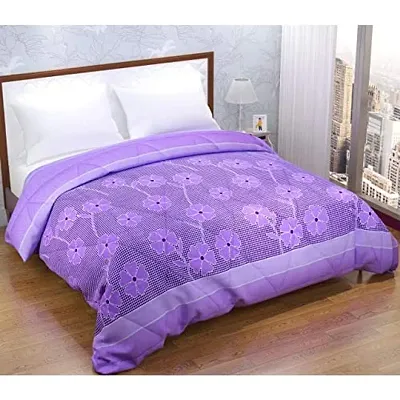 Home Solution AC Comforter Double Bed, Comforter for Winter, Comforter for AC Room Double Bed (230 x 250 cm) (Flower-Purple)
