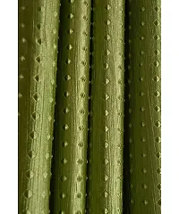 Home Solution Long Crush Curtains for Living Room, Polyester Long Crush Eyelet Punch Curtain for Door (Dots-Green, 4 Feet x 7 Feet)-thumb1