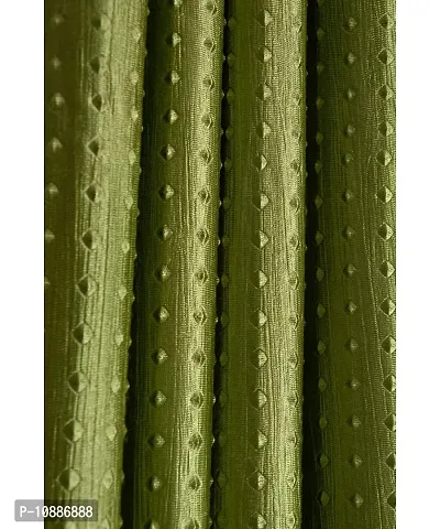 Home Solution Long Crush Curtains for Living Room, Polyester Long Crush Eyelet Punch Curtain for Door (Dots-Green, 4 Feet x 7 Feet)-thumb2