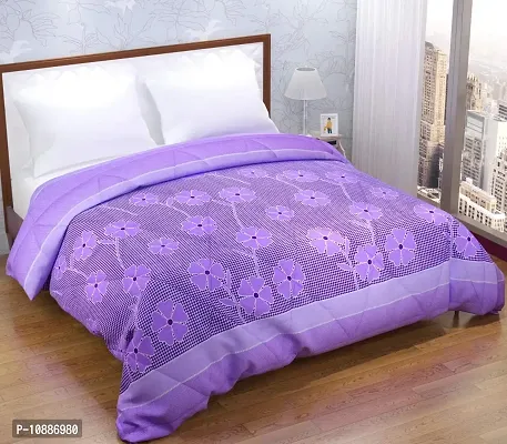 Home Solution AC Comforter Double Bed, Comforter for Winter, Comforter for AC Room Double Bed (230 x 250 cm) (Flower-Purple)-thumb0