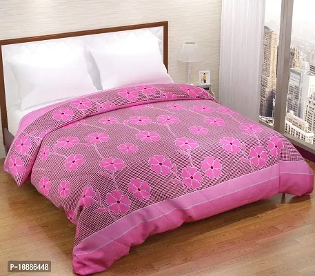 Home Solution AC Comforter Double Bed, Comforter for Winter, Comforter for AC Room Double Bed (230 x 250 cm) (Flower-Pink)-thumb0
