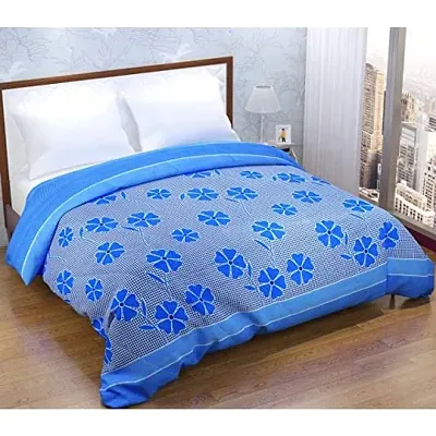 Home Solution AC Comforter Double Bed, Comforter for Winter, Comforter for AC Room Double Bed (230 x 250 cm) (Flower-Blue)