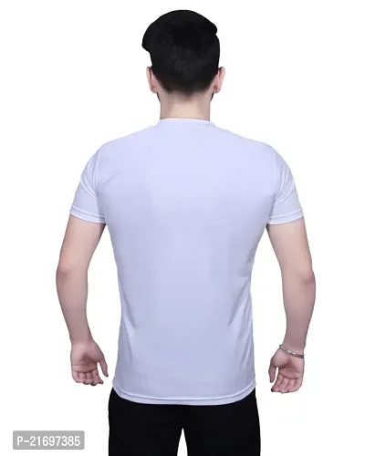Round Neck Graphic Printed White T-shirt-730-thumb2