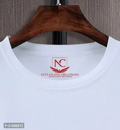 Round Neck Graphic Printed White T-shirt-516-thumb5