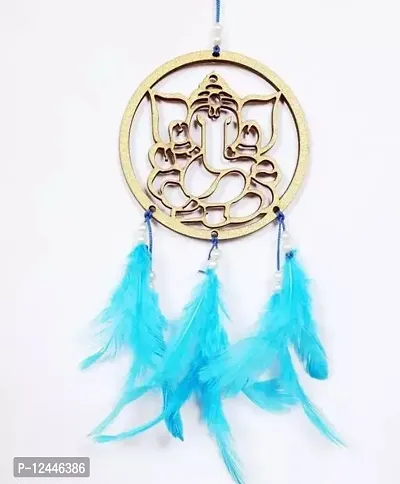 Stylish Feather Dream Catcher Wooden Ganesh Ji Dream Catcher-thumb0