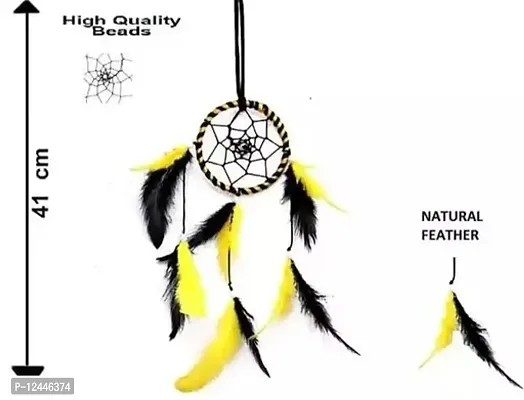 Stylish Feather Hobbey Iron Feather Beads Dream Catcher Bells Design Wood Wind Chime-thumb0