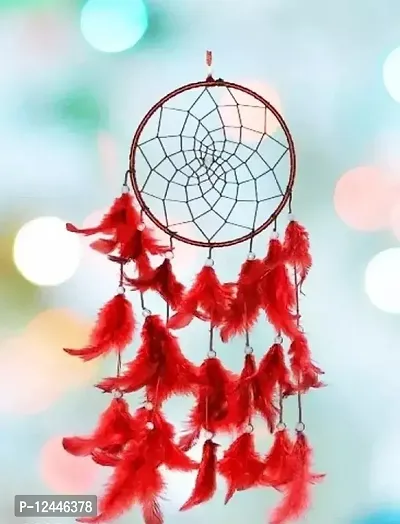 Stylish Feather Red Dream Catcher-thumb0