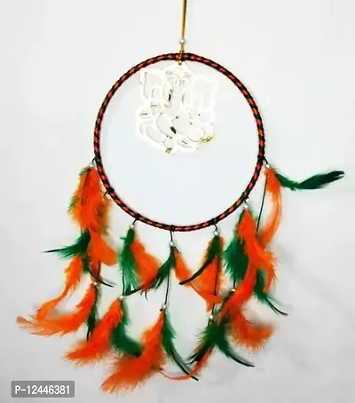 Stylish Feather Dream Catcher Matel Ganesh Ji-thumb0